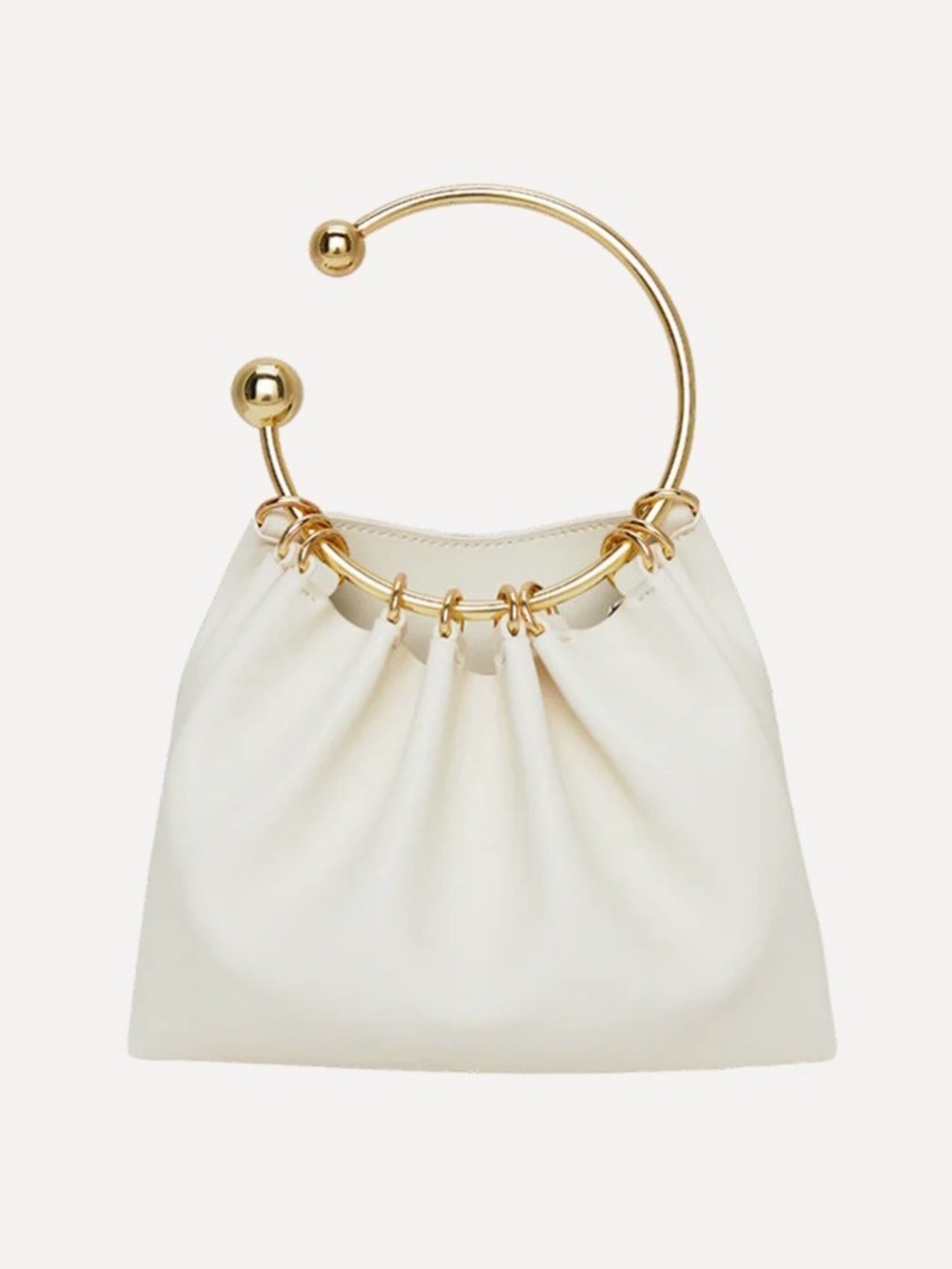 Verafied New York Cream Ring Handle Bag